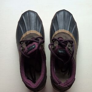 Duck Boot Sneakers in Black, Brown & Plum